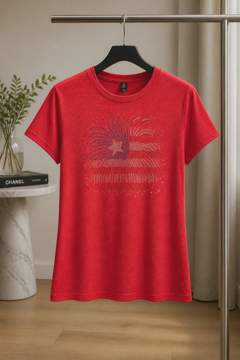 Rhinestone Firework Tee