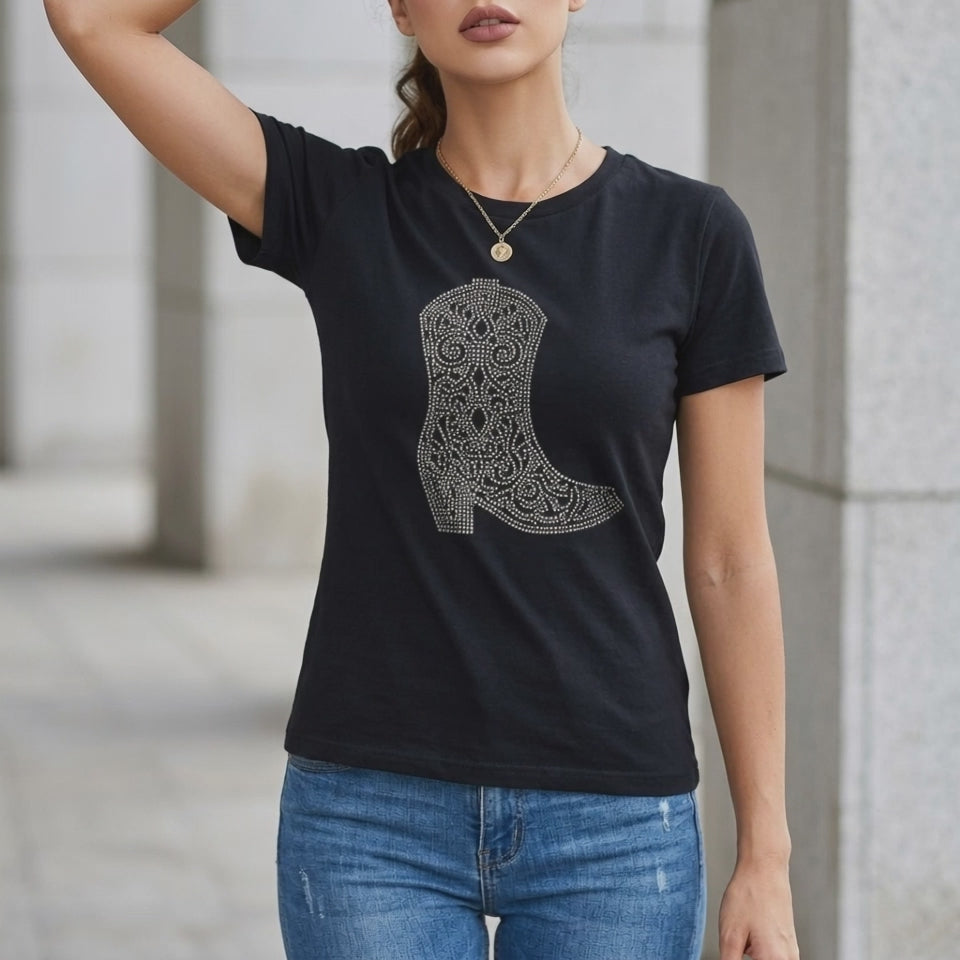 Rhinestone Cowgirl Boot Tee