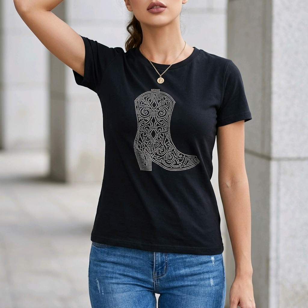 Rhinestone Cowgirl Boot Tee