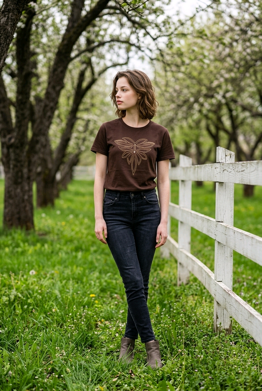Rhinestone Boot Stitch Tee
