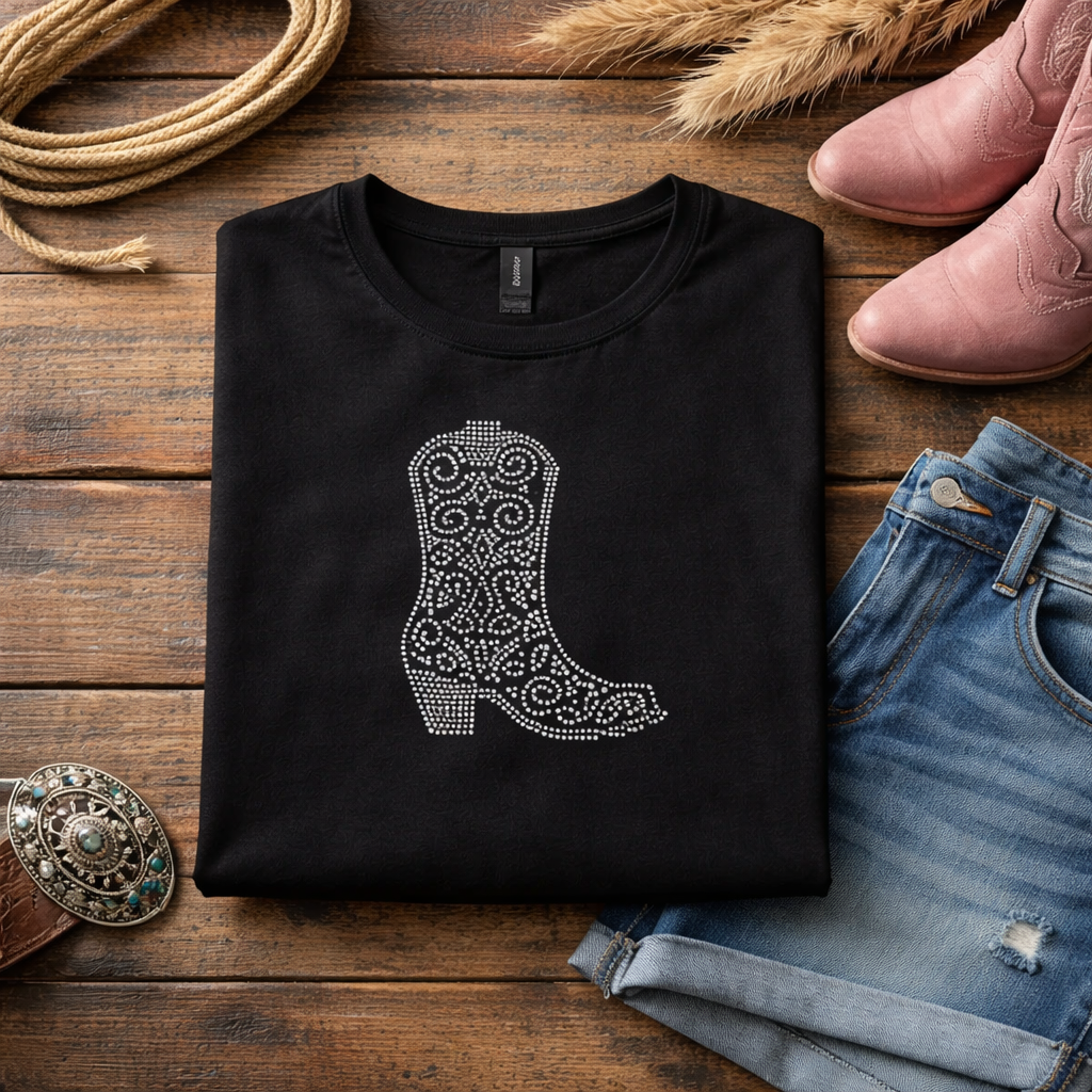 Rhinestone Cowgirl Boot Tee