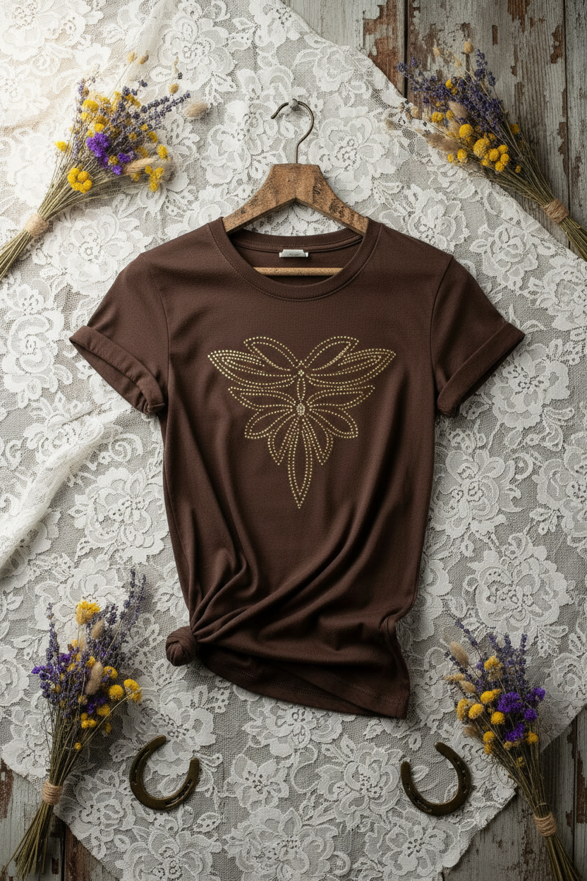 Rhinestone Boot Stitch Tee